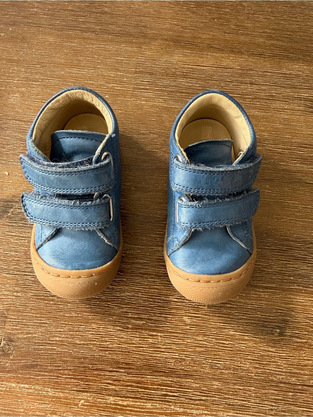 Naturino Cocoon Toddler Velcro Leather Sneaker Azule